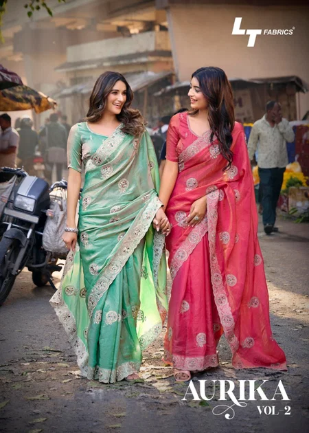 Aurika Vol 2 By LT Nc Malai Silk Embroidery Saree Wholesale Suppliers In Mumbai
